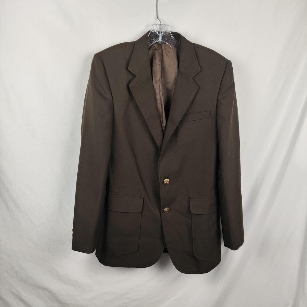 Haggar Blazer Mens 38 Brown Washable Two Button Sport Coat Jacket Classic Fit